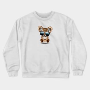 Cute Baby Tiger Wearing Sunglasses Crewneck Sweatshirt